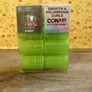 CONAIR Rollers New Smooth & Voluminous Curls 2 Packs of 4 Large Self-Grip Roller